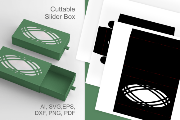 3D SVG Graduation Asset: Oval Drawer Gift Box