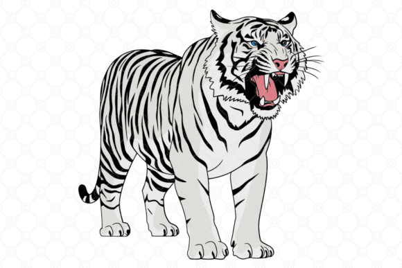 Albino Tiger SVG 006: A Layered Design Review