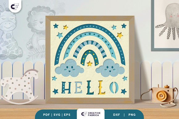 Baby Girl Rainbow 3D Shadow Box SVG Review