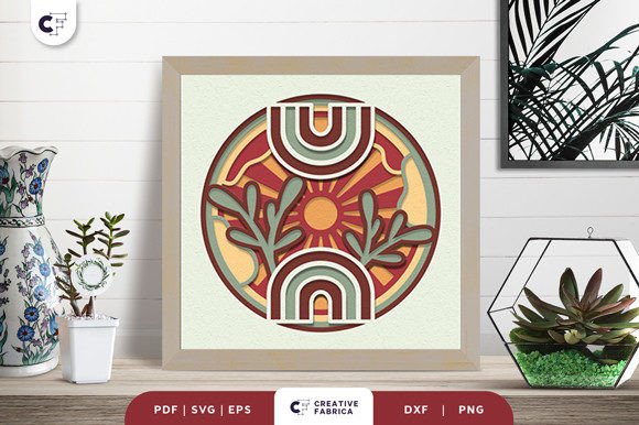 Boho Rainbow Abstract 3D SVG for Ornaments