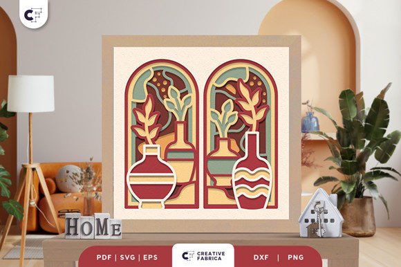 Boho Vases Shapes 3D SVG: Ornaments for Branding