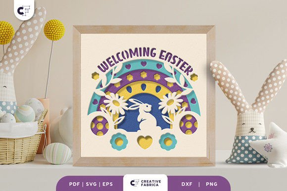 Bunny Rainbow 3D Shadow Box SVG Review