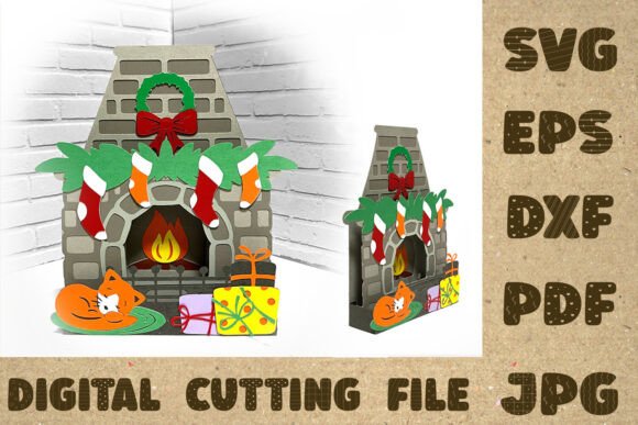 Christmas Cat Fireplace 3D SVG Review