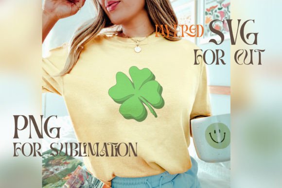Clover Retro Layered SVG: Graphics & Print Templates