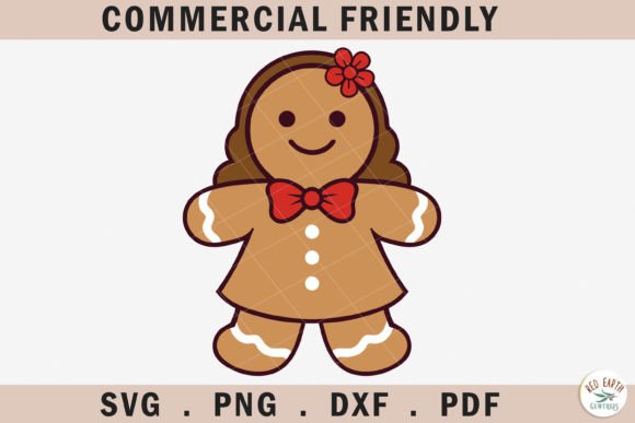 Gingerbread Girl Layered SVG for Graphics and Crafts