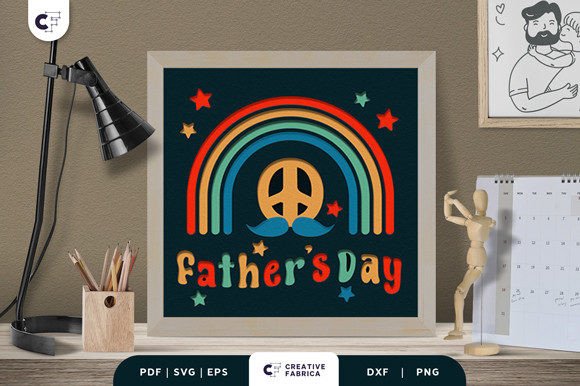 Groovy Fathers Day 3D SVG for Local Branding