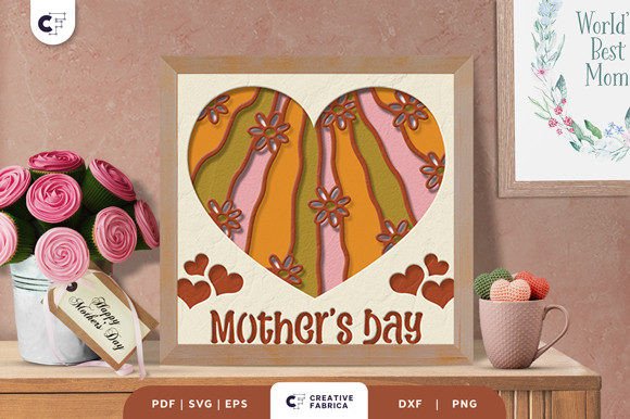 Groovy Mom’s Day 3D SVG for Holidays Content
