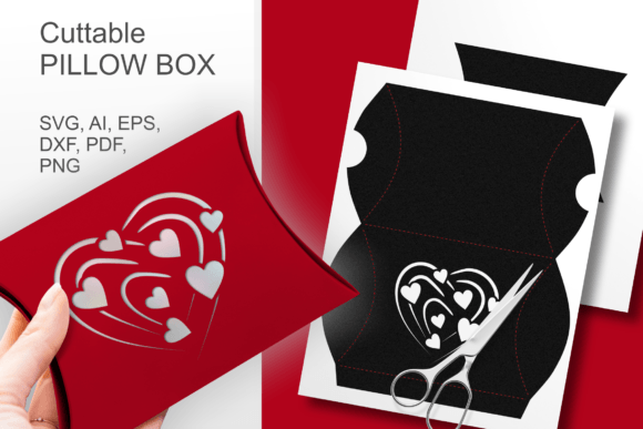 Hearts in Orbit 3D SVG for Gift Boxes