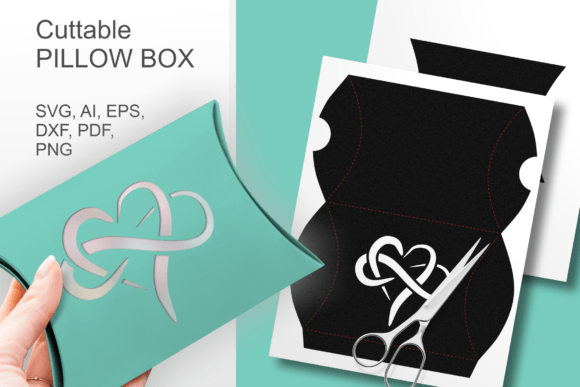 Infinity Love Pillow Favor Box Template: 3D SVG Gift Boxes