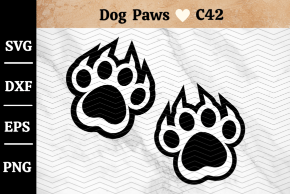 Paw Print Layered SVG Cut File C42 Graphics & Illustrations