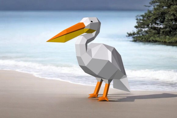 Pelican Bird 3D SVG: Shapes Asset Review