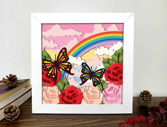 Rainbow Flower Shadow Box 3D Svg Review