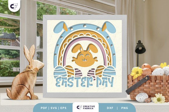 Rainbow in Easter Day 3D SVG for Local Branding