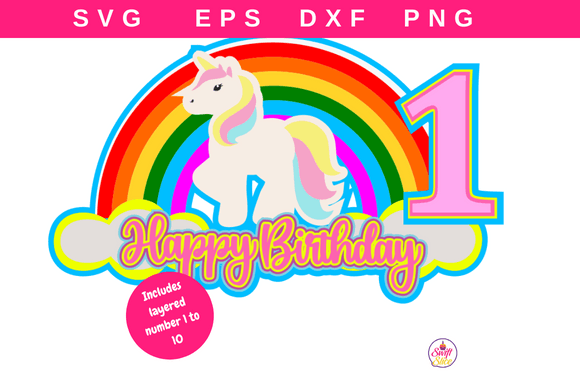 Rainbow Unicorn Shaker Cake Topper SVG: 3D Shapes Review