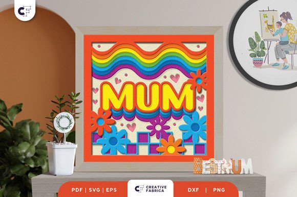 Retro Rainbow Mum 3D SVG: Holiday Brand Asset Review