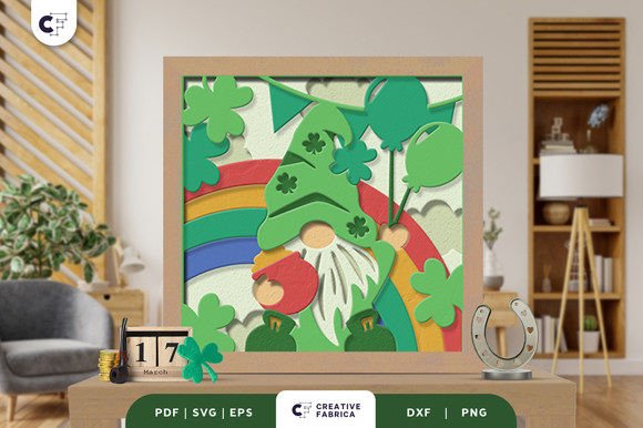St. Patrick Gnome 3D SVG for Holidays