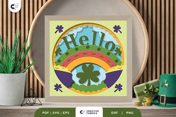 St. Patrick Hello 3D SVG for Holidays Branding
