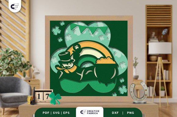 St. Patrick's Leprechaun 3D SVG for Holidays