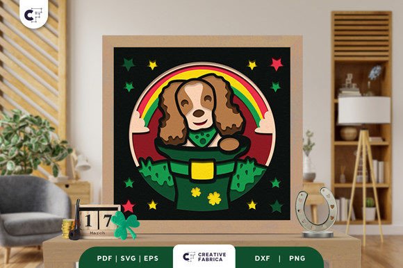 St. Patrick's Pup 3D SVG for Saint Patrick S Day Crafts