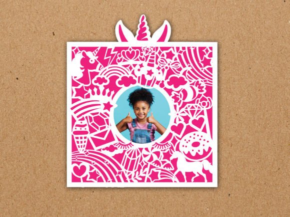 Unicorn Circle Frame SVG: Graphics & Print Templates