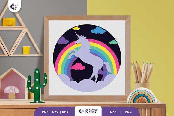 Unicorn with Rainbow 3D SVG: Fantasy Asset Review