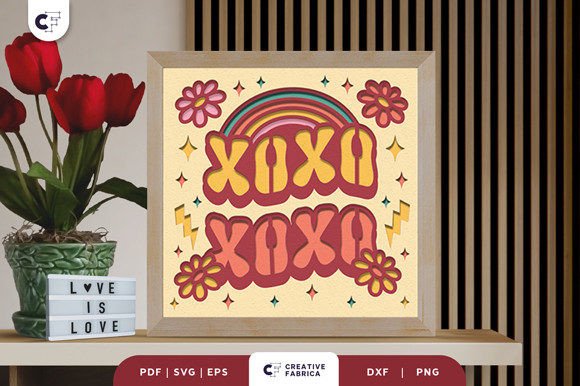 Valentines XOXO 3D Shadow Box SVG Review