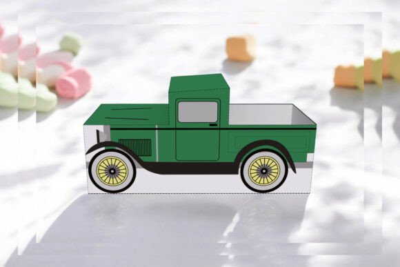 Vintage Truck Favor: 3D SVG Shapes for Papercraft